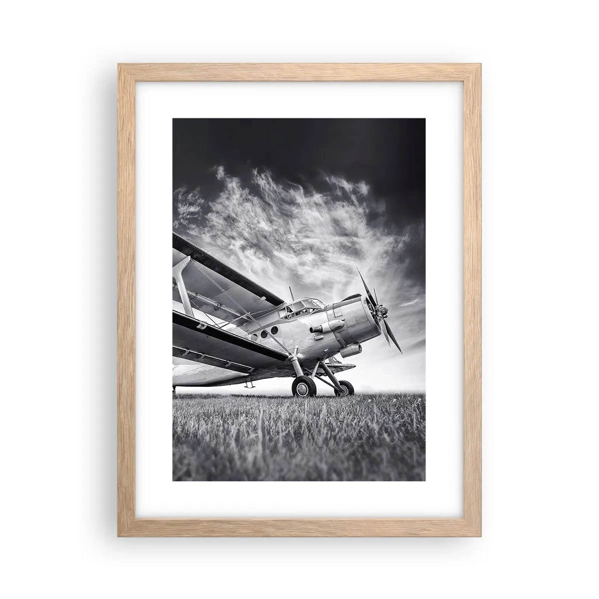 Poster in einem Rahmen aus heller Eiche - Der geflügelte Wanderer - 30x40 cm