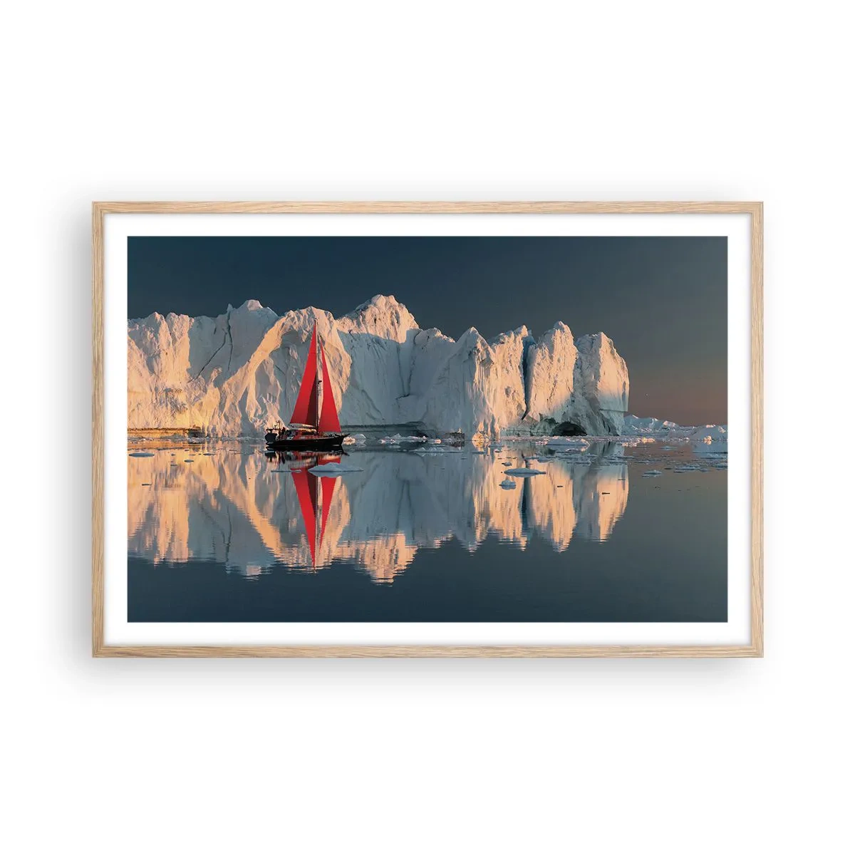 Poster in einem Rahmen aus heller Eiche - Am Rande der Welt - 91x61 cm