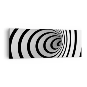 Bild auf Leinwand - Leinwandbild - Eine schwarz-weiße Spirale mit hypnotischer Wirkung - 140x50cm - Sie können dem auch nicht widerstehen? - Moderne Wanddekoration für Wohnzimmer und Schlafzimmer ARTTOR