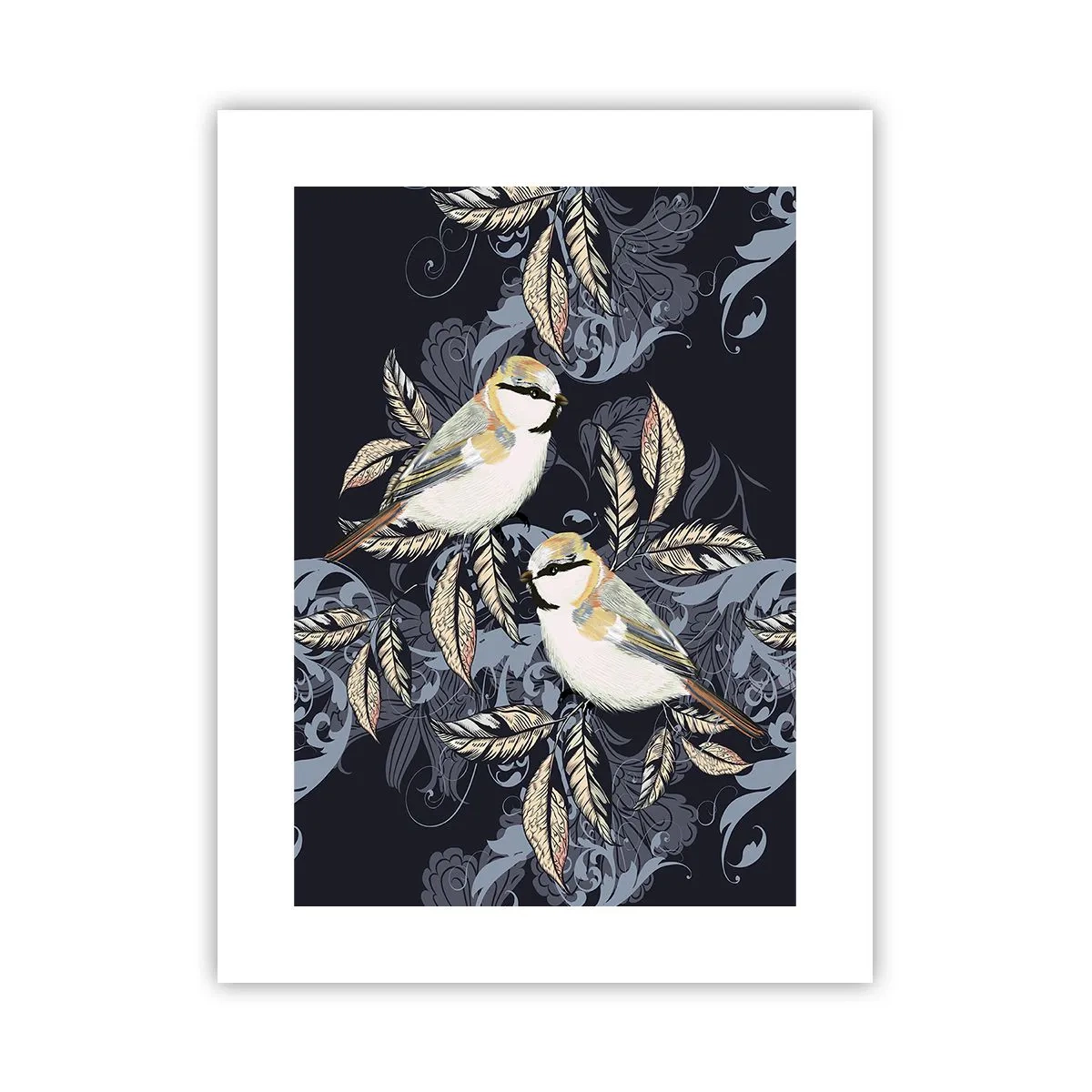 Poster - Gelb-blauer Triller - 30x40 cm