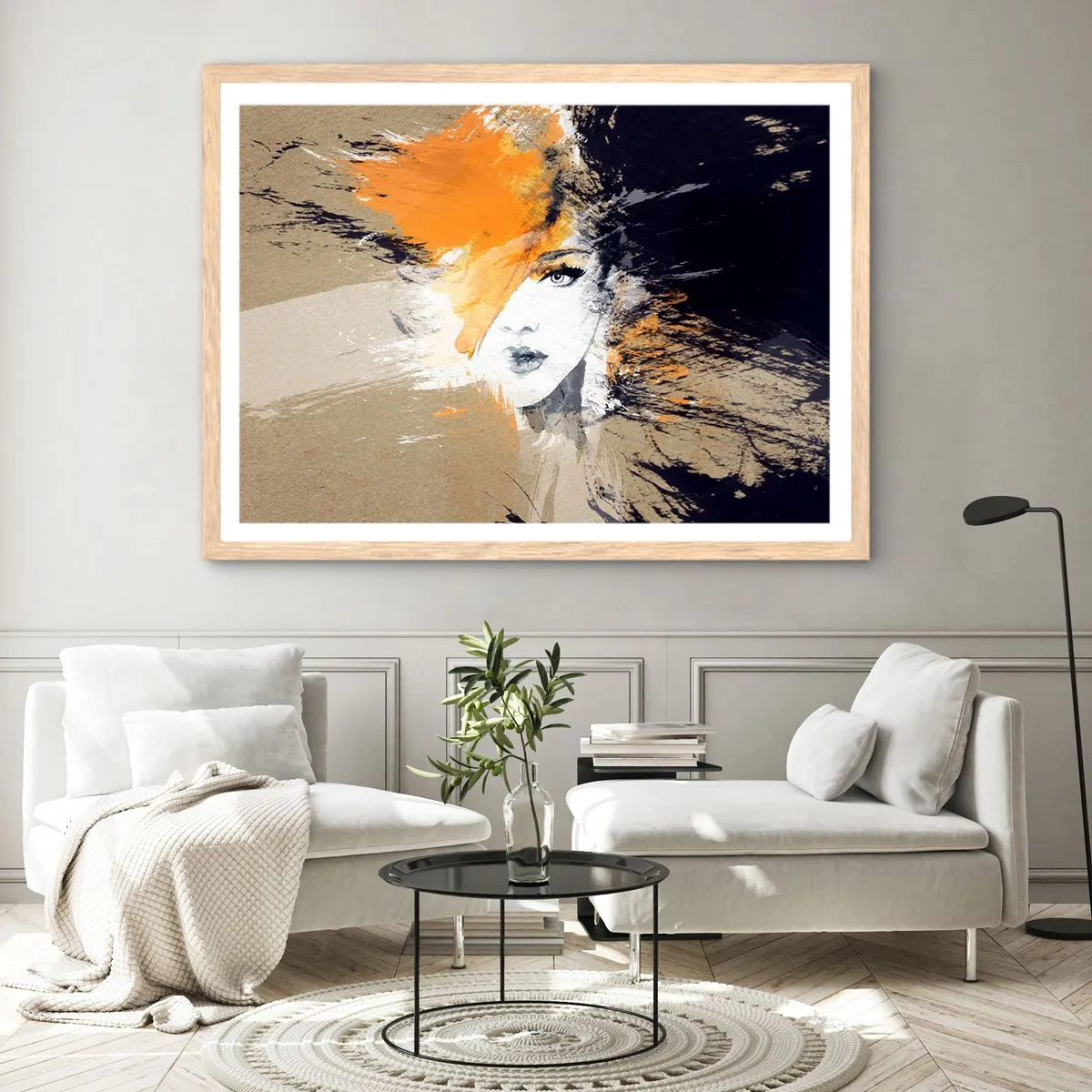 Poster in einem Rahmen aus heller Eiche - Und es ist Licht - 100x70 cm