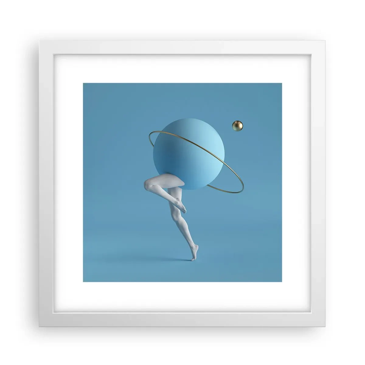 Poster in einem weißen Rahmen - Und die Planeten spielen verrückt - 30x30 cm