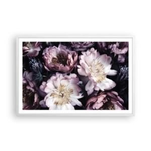 Poster in einem weißen Rahmen - Blumenstrauß im alten Stil - 91x61 cm