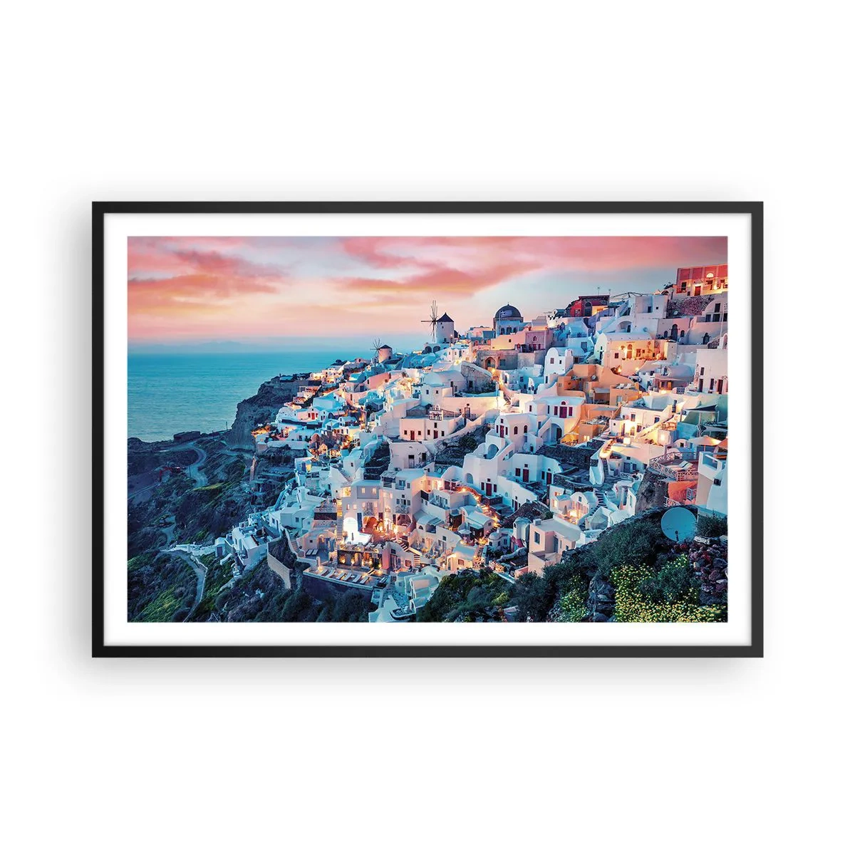 Poster in einem schwarzem Rahmen - Dein toller griechischer Urlaub - 91x61 cm