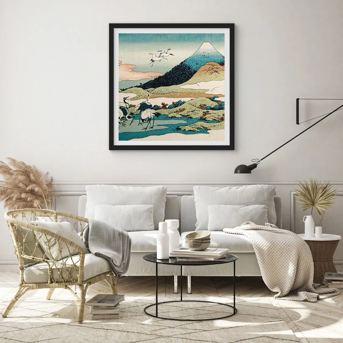 Poster in einem schwarzem Rahmen - Im japanischen Geist - 30x30 cm
