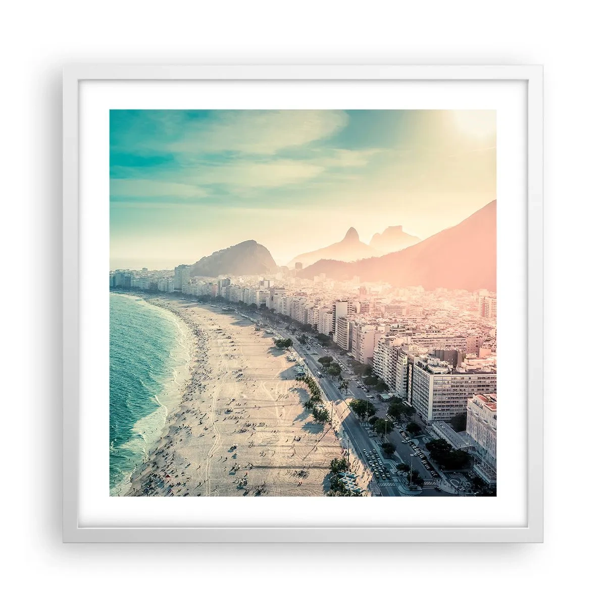 Poster in einem weißen Rahmen - Ewiger Urlaub in Rio - 50x50 cm