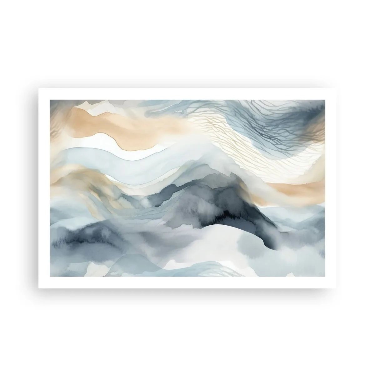Poster - Verschneite und neblige Abstraktion - 91x61 cm