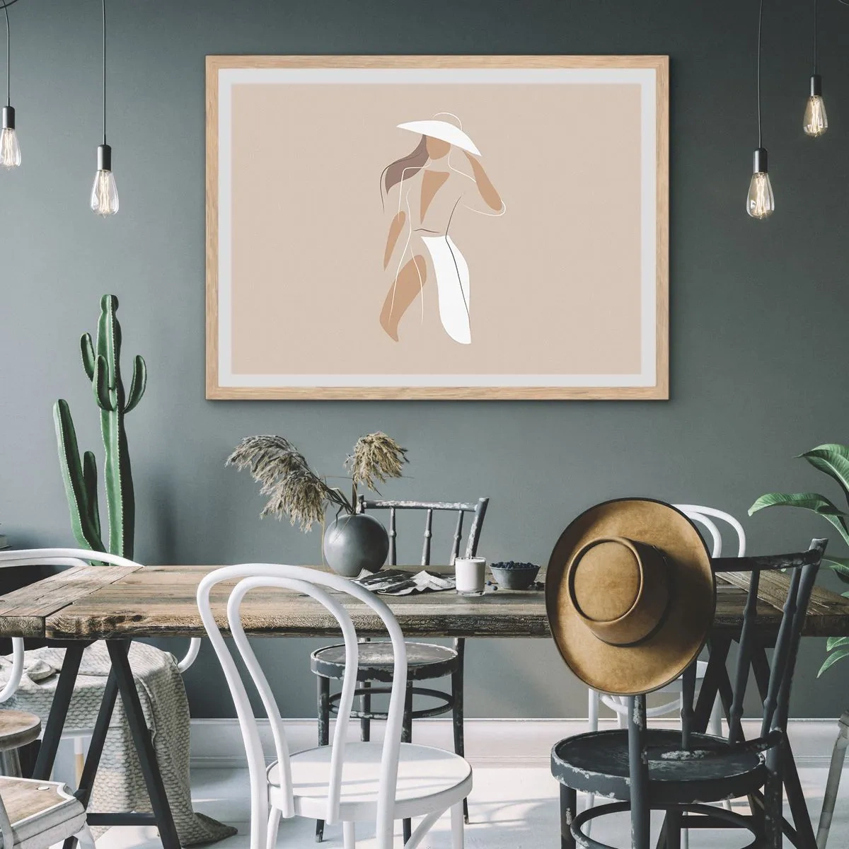 Poster in einem Rahmen aus heller Eiche - Mode macht Spaß - 50x40 cm