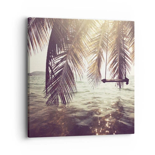 Bild auf Leinwand - Leinwandbild - Sie können nach Belieben in den Wolken schwingen - 40x40 cm