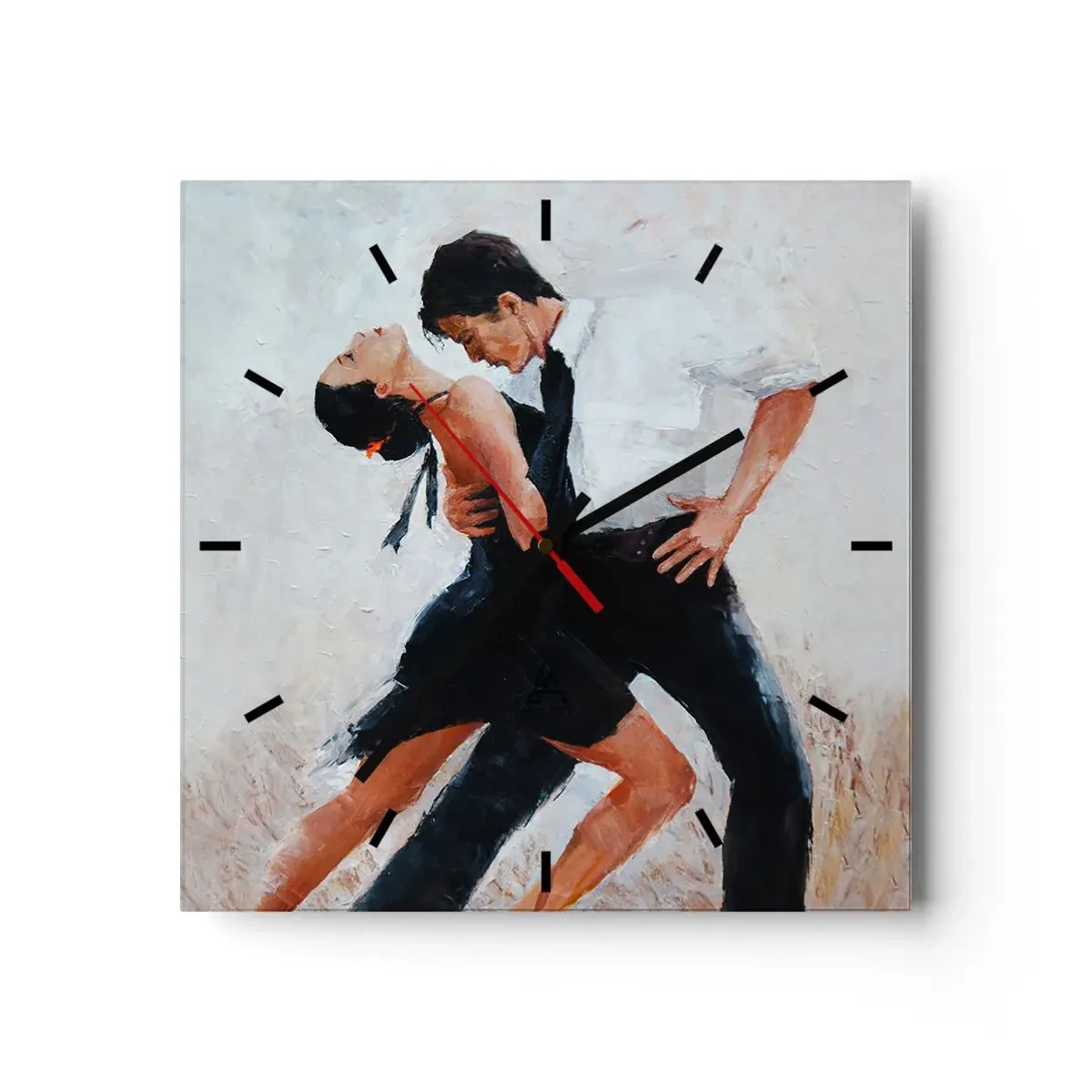 Wanduhr - Glasuhr - Tango meiner Träume und Träume - 40x40 cm