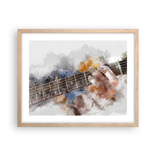 Poster in einem Rahmen aus heller Eiche - Poesie zwischen den Saiten - 50x40 cm