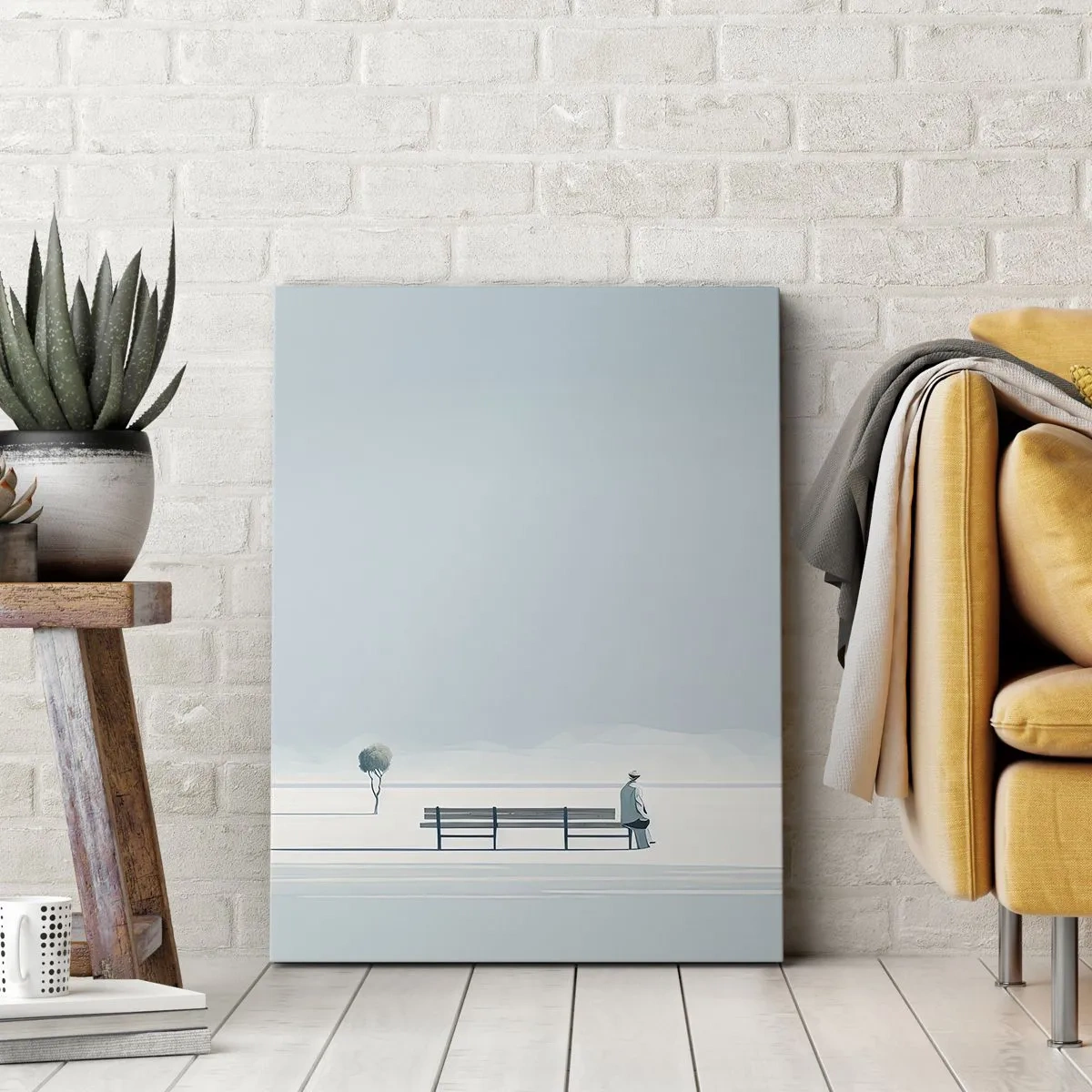 Bild auf Leinwand - Leinwandbild - Ja, ich warte. - 45x80 cm