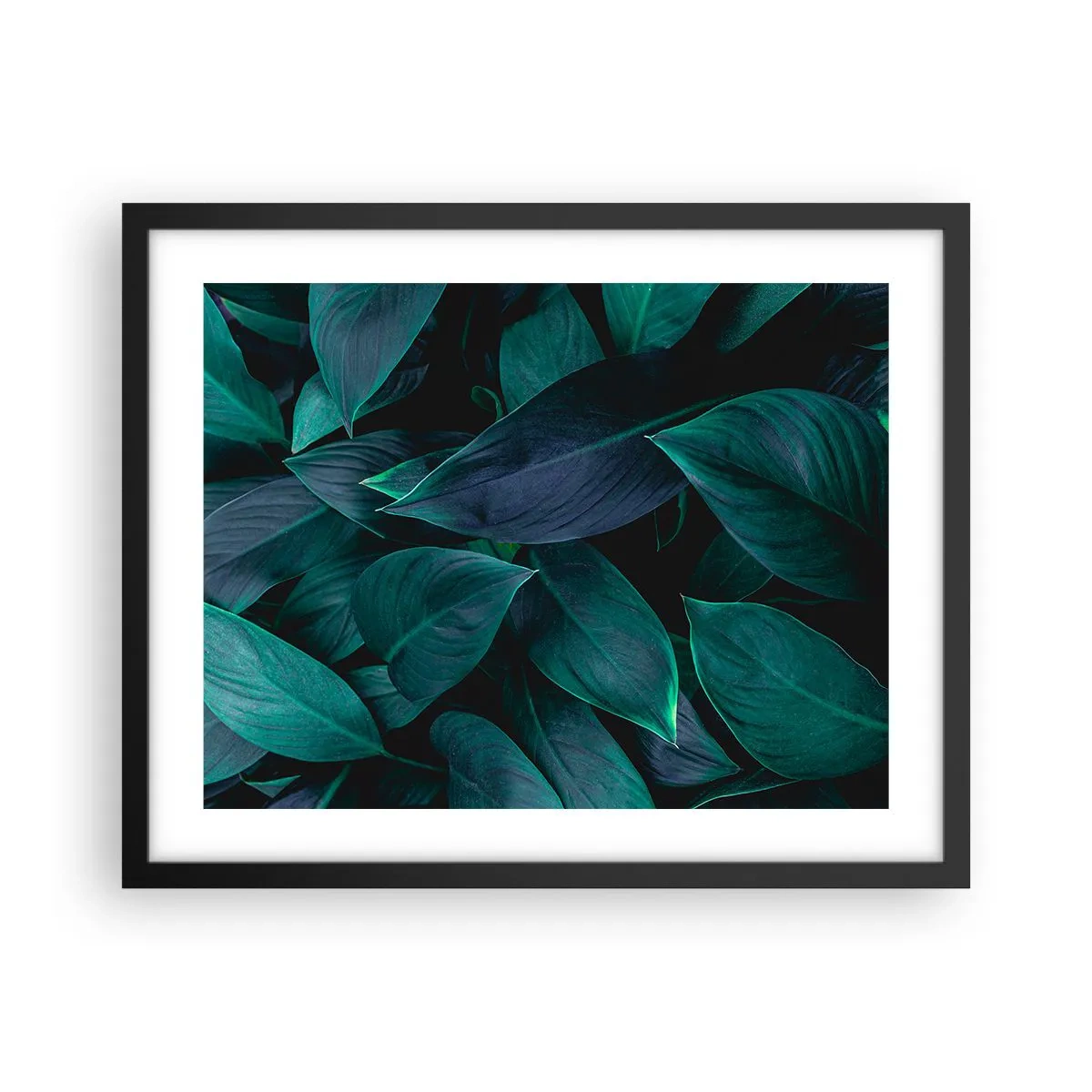 Poster in einem schwarzem Rahmen - Grün in sich selbst - 50x40 cm