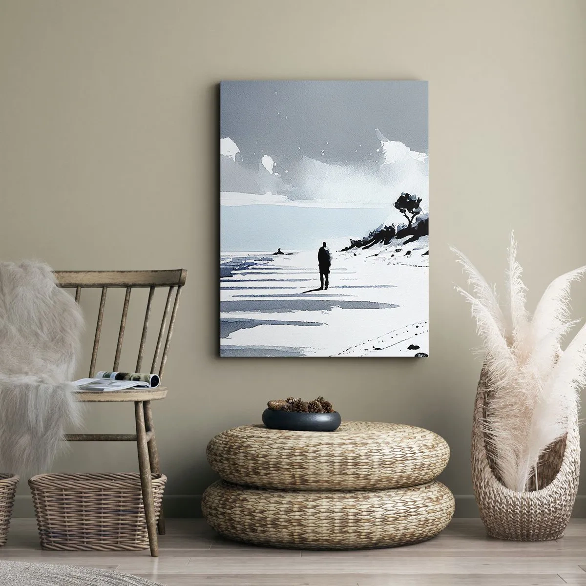 Bild auf Leinwand - Leinwandbild - Allein sein - 45x80 cm