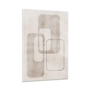 Glasbild - Bild auf glas - Minimalistische beige Rechtecke auf hellem Hintergrund - 50x70cm - Geometrische Fuge - Moderne Wanddekoration für Wohnzimmer und Schlafzimmer ARTTOR