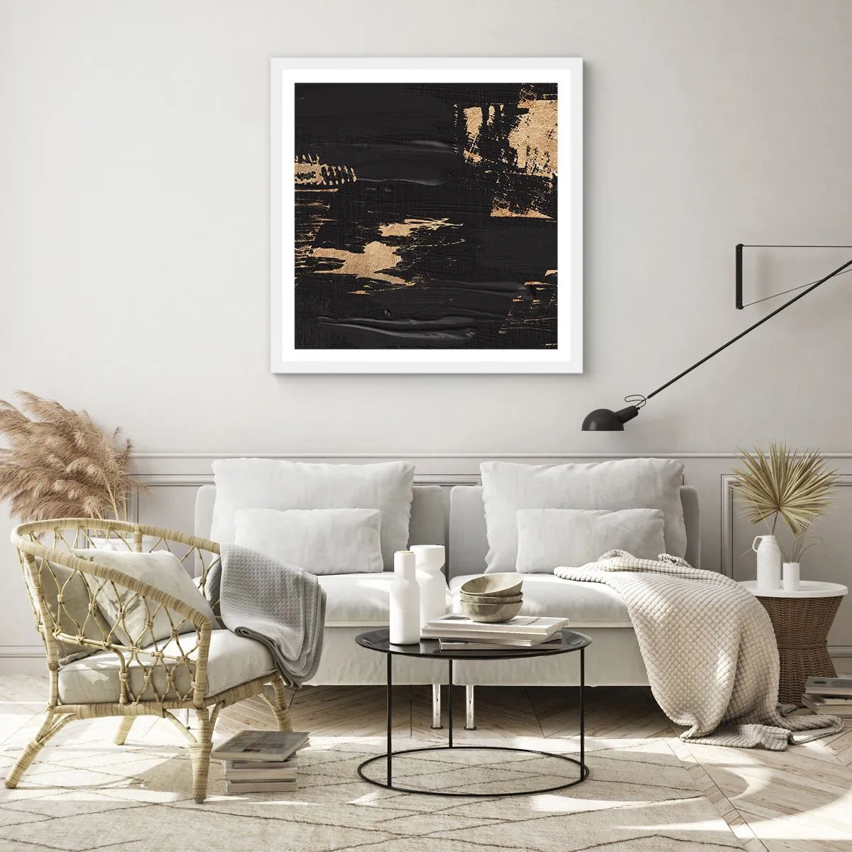 Poster in einem weißen Rahmen - Spur einer Berührung - 60x60 cm