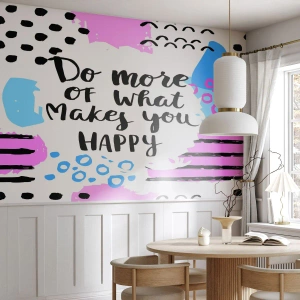 Fototapete Premium Canvas - Wie man glücklich wird - Bejahung, Maxime, Wörter - 200x140 cm