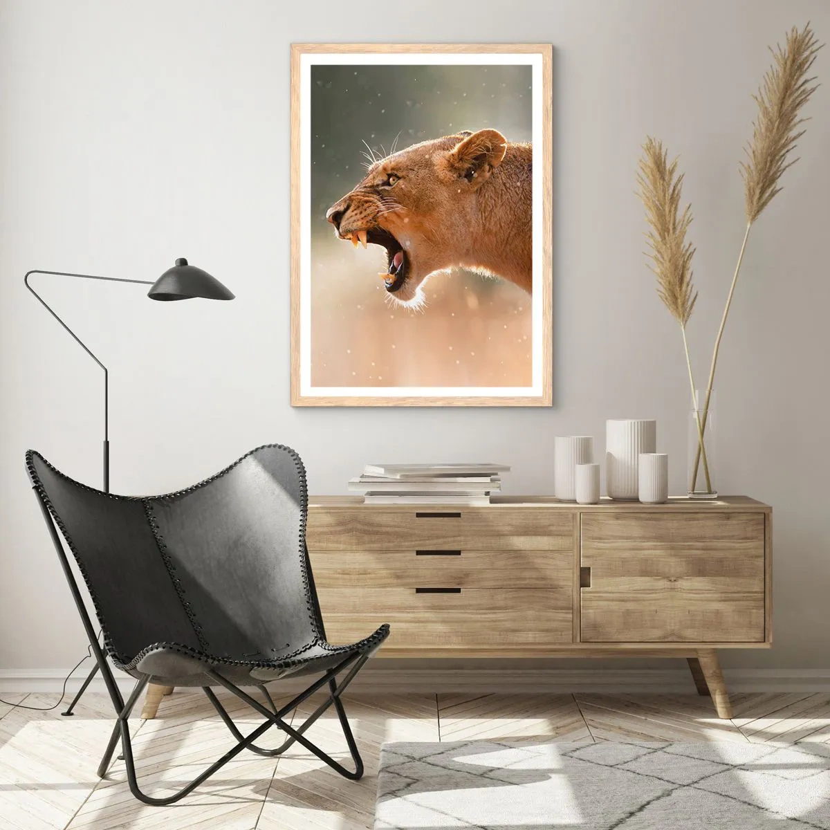 Poster in einem Rahmen aus heller Eiche - Versuch, nicht zuzuhören - 30x40 cm