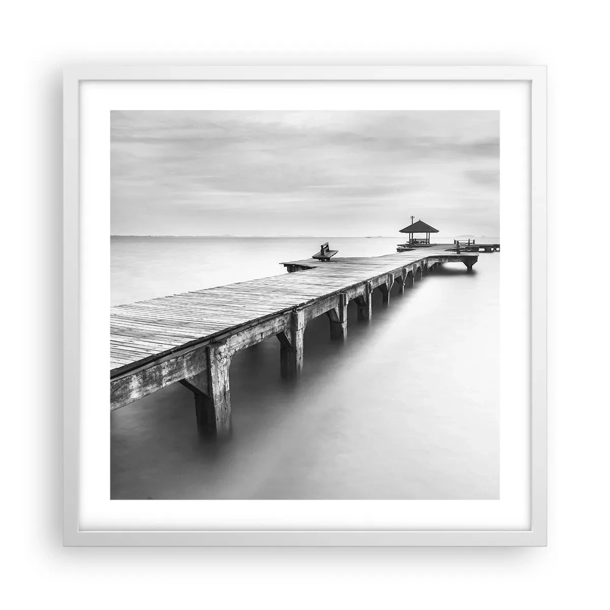 Poster in einem weißen Rahmen - In die Ferne - 50x50 cm