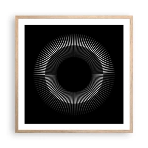 Poster in einem Rahmen aus heller Eiche - Schwarze Sonne - 60x60 cm