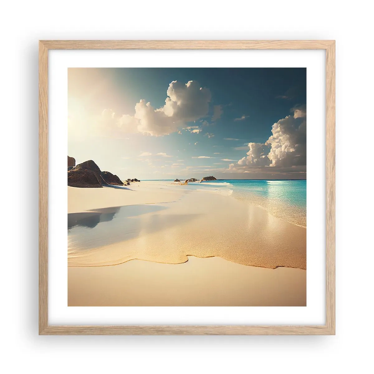 Poster in einem Rahmen aus heller Eiche - Erträumter Tag - 50x50 cm