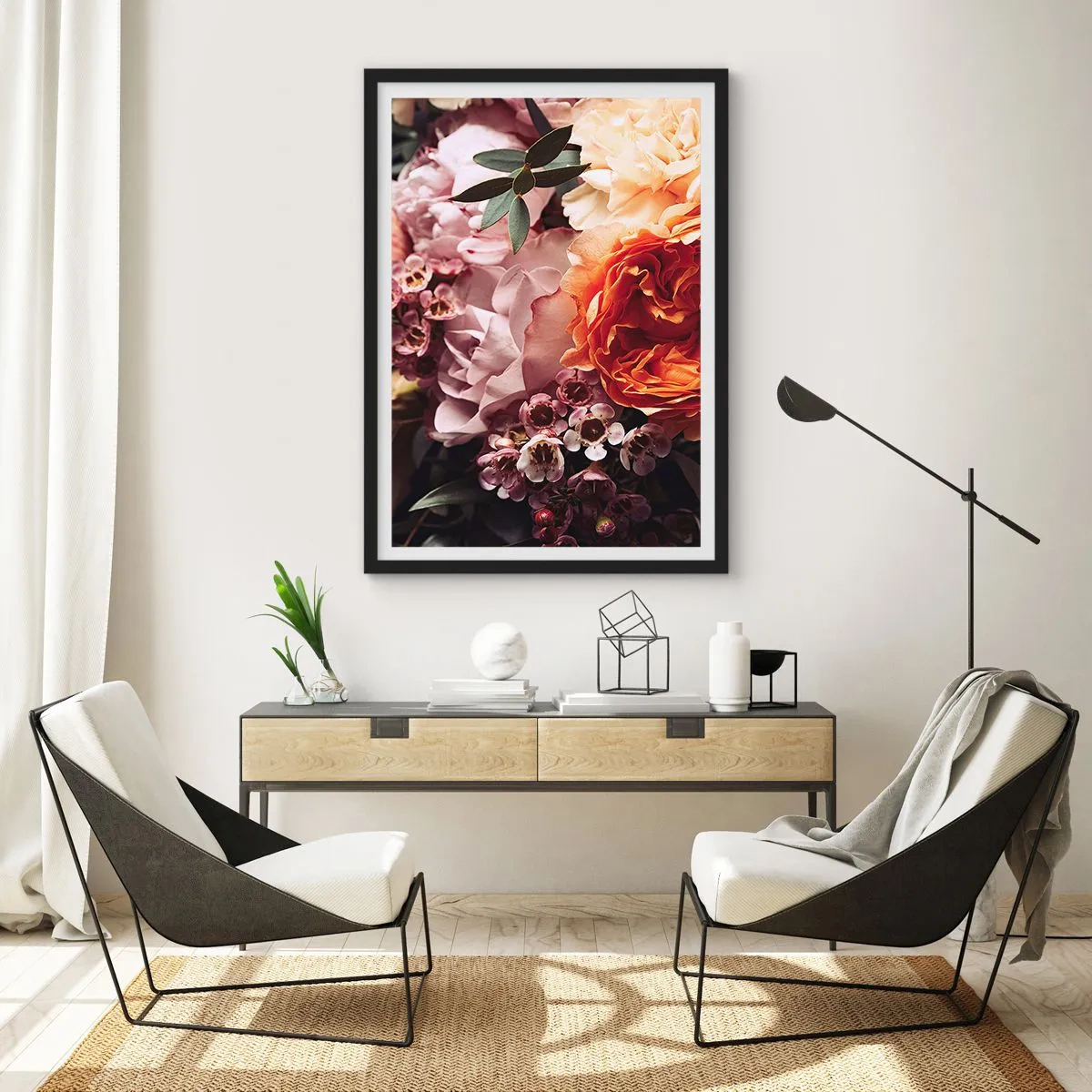 Poster in einem schwarzem Rahmen - Eingehüllt in Schönheit - 40x50 cm