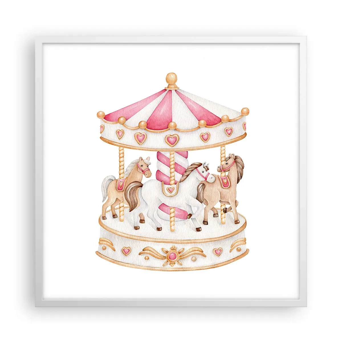 Poster in einem weißen Rahmen - Süße Welt der Kindheit - 60x60 cm