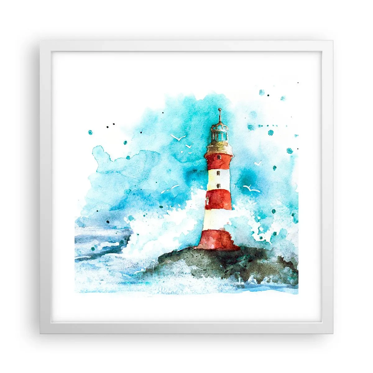 Poster in einem weißen Rahmen - Einheit der Elemente - 40x40 cm