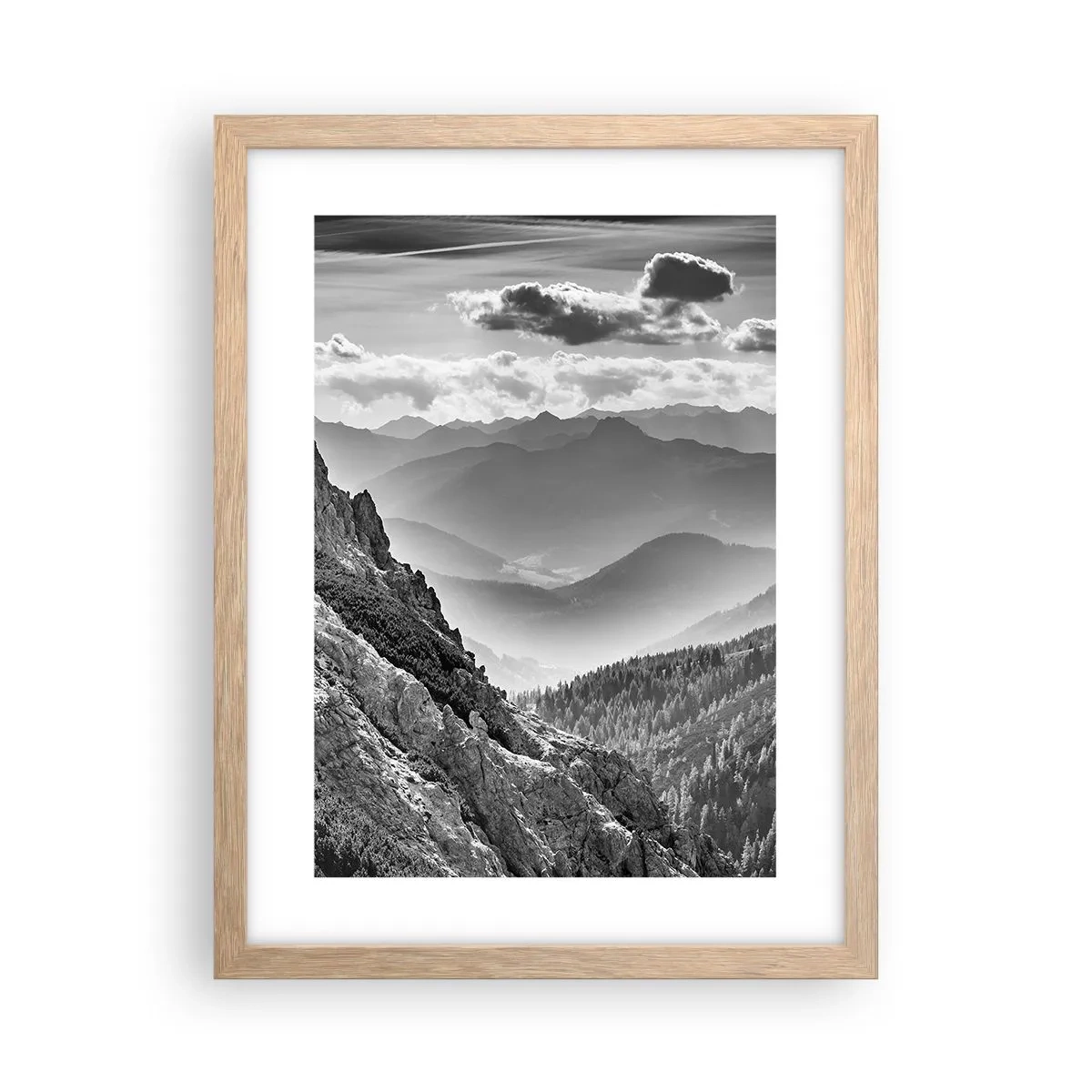 Poster in einem Rahmen aus heller Eiche - Bis zum Horizont - 30x40 cm