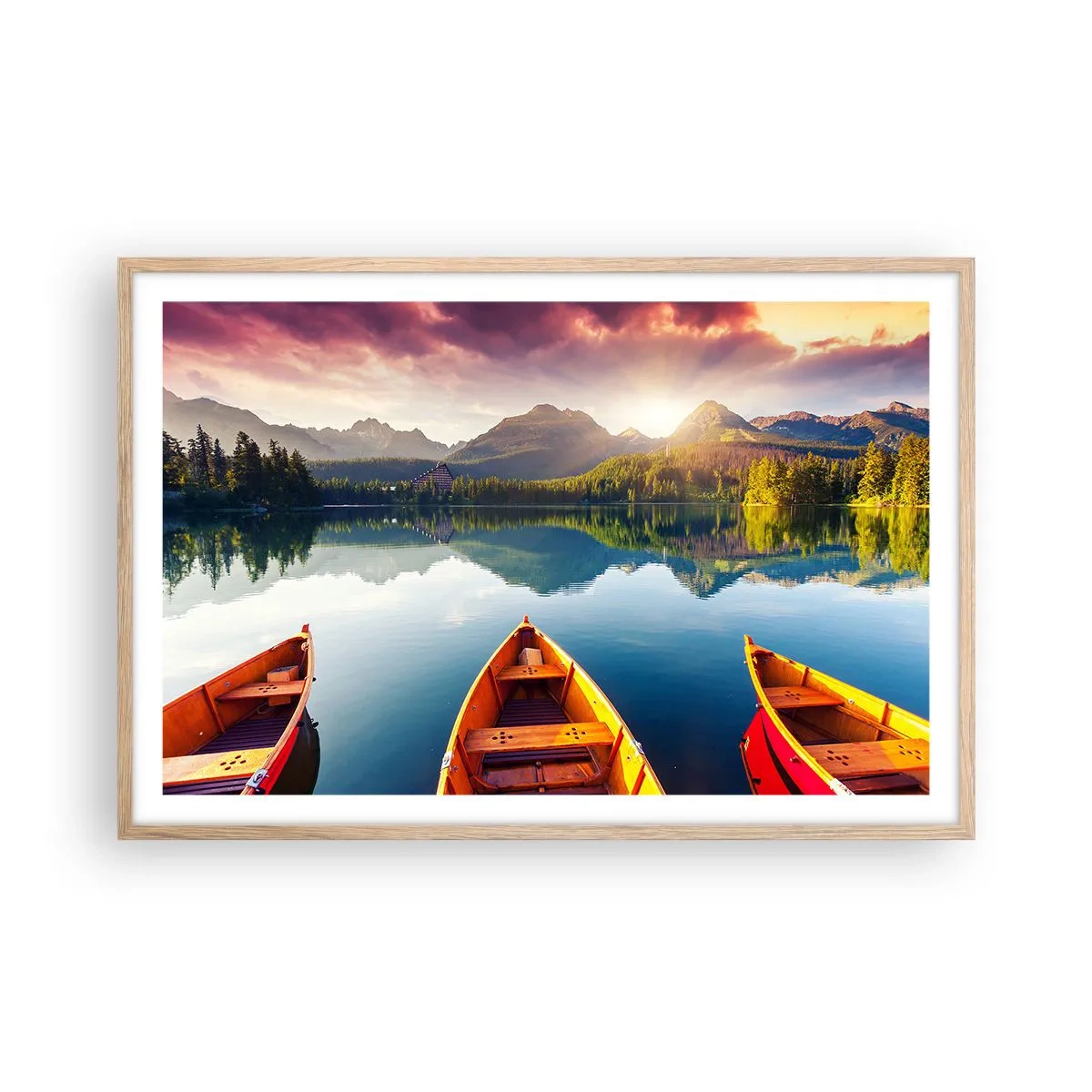 Poster in einem Rahmen aus heller Eiche - Nichts gegen die Natur - 91x61 cm