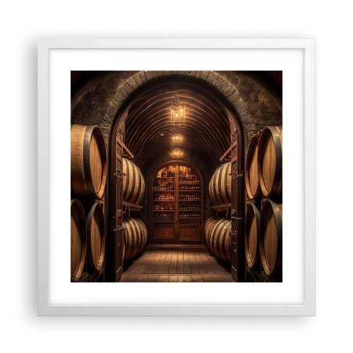 Poster in einem weißen Rahmen - Stimmungsvoller Keller - 40x40 cm