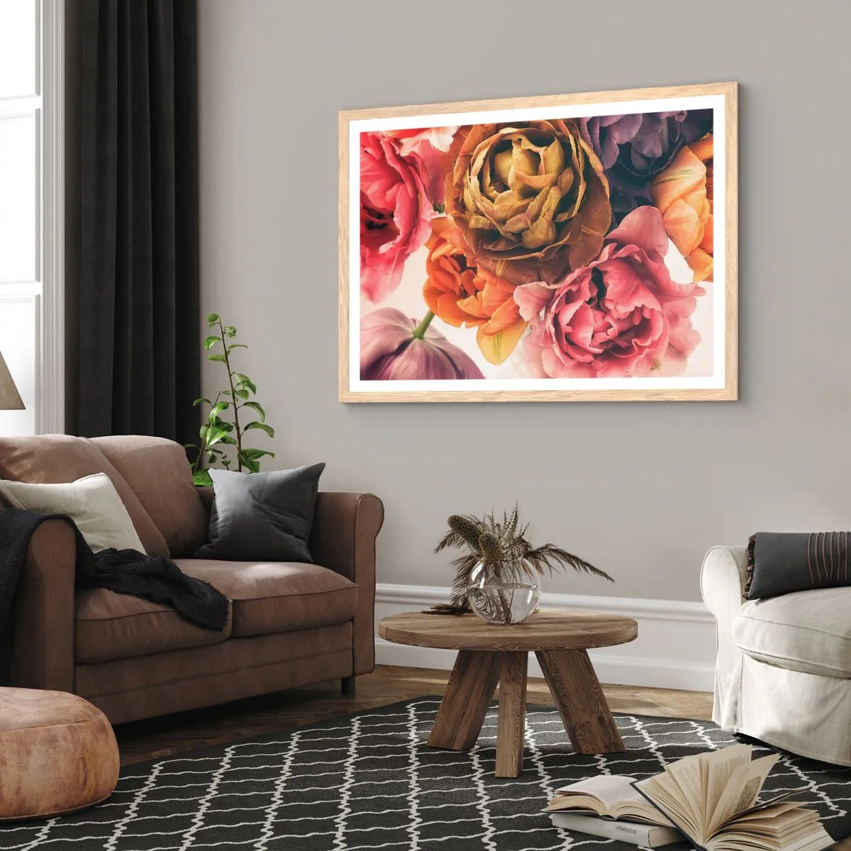 Poster in einem Rahmen aus heller Eiche - Eine Feier des Lebens - 100x70 cm