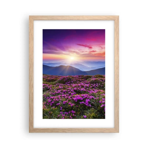 Poster in einem Rahmen aus heller Eiche - Kräuter dufteten nach frischen Trauben von den Feldern - 30x40 cm