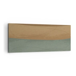 Bild auf Leinwand - Leinwandbild - Abstrakte Komposition in natürlichen Erdtönen - 120x50cm - Horizontale Komposition - Moderne Wanddekoration für Wohnzimmer und Schlafzimmer ARTTOR