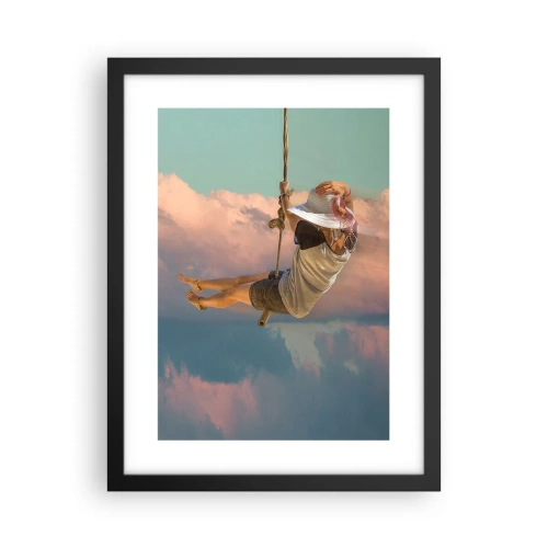 Poster in einem schwarzem Rahmen - Spaß in den Wolken - 30x40 cm