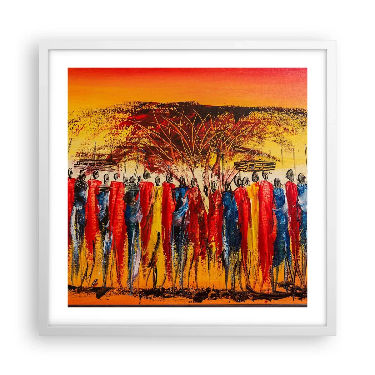 Poster in einem weißen Rahmen - Dort, dort, dort gehen sie - 50x50 cm