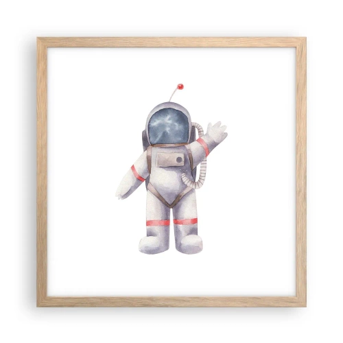 Poster in einem Rahmen aus heller Eiche - Bis dann! - 40x40 cm