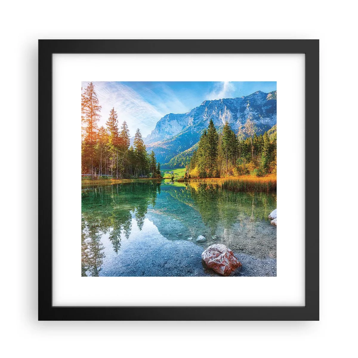 Poster in einem schwarzem Rahmen - Die Sanftheit des Herbstes - 30x30 cm