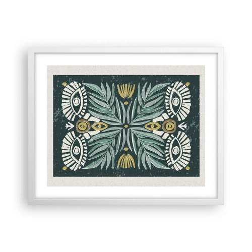 Poster in einem weißen Rahmen - Wie ein Volksausschnitt - 50x40 cm