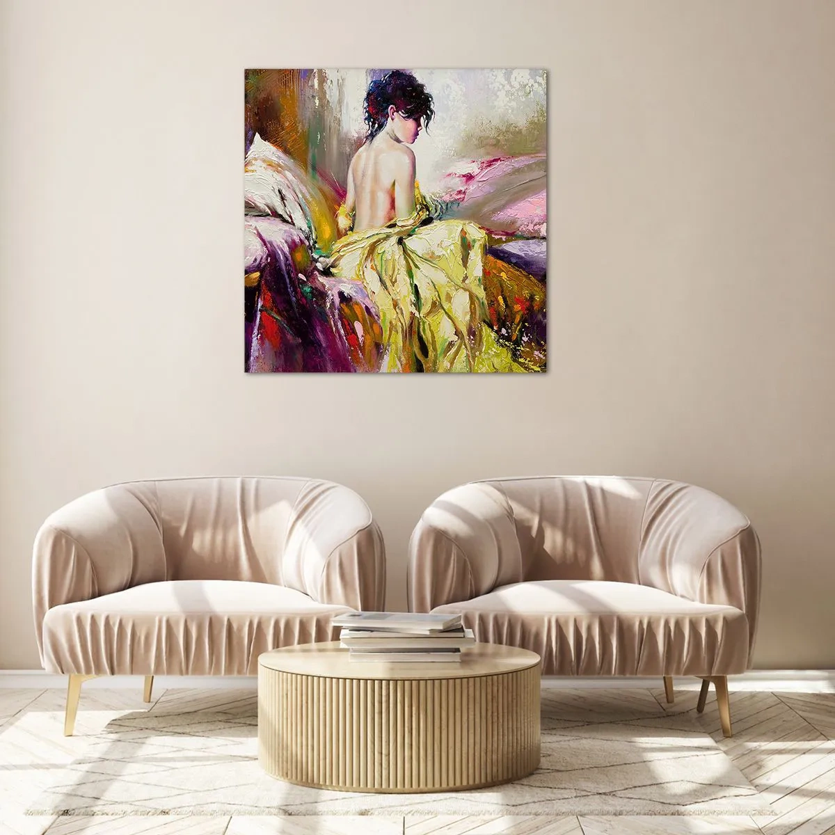 Glasbild - Bild auf glas - Zwischen den Lippen und dem Rand der Tasse - 70x70 cm