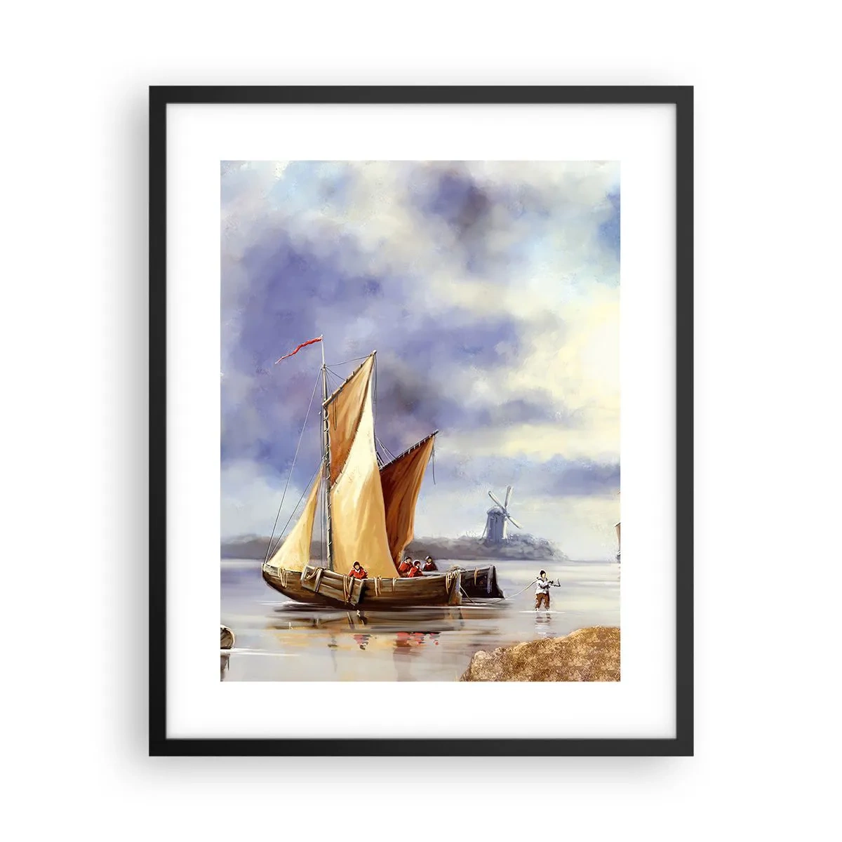 Poster in einem schwarzem Rahmen - Die Rückkehr der Seeleute - 40x50 cm