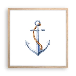 Poster in einem Rahmen aus heller Eiche - Ahoi Abenteuer! - 50x50 cm