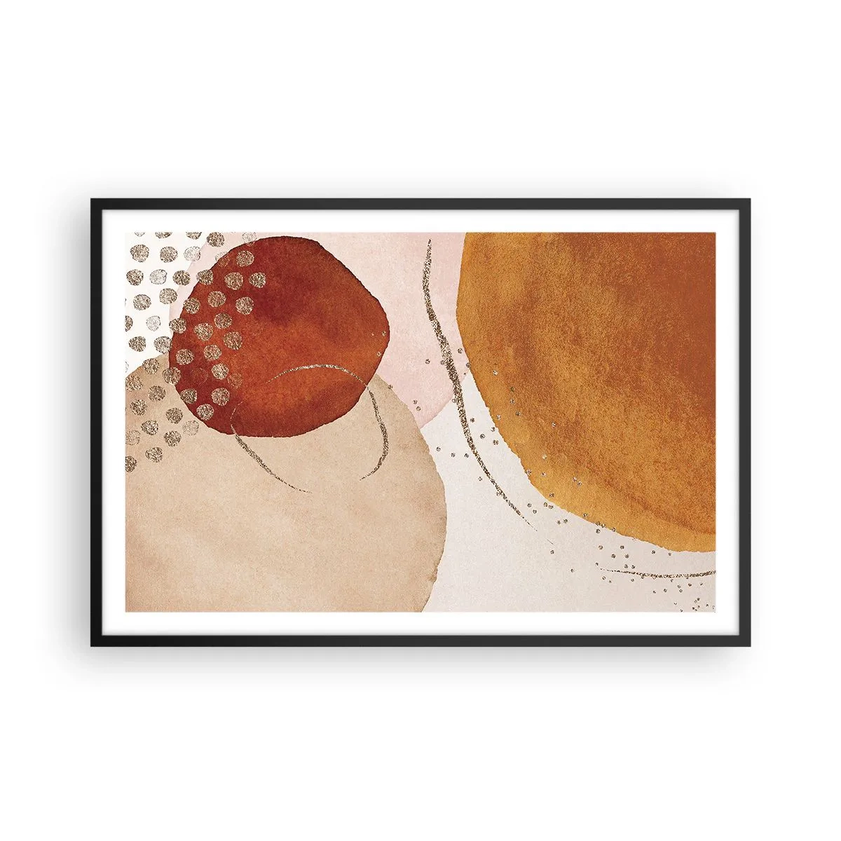 Poster in einem schwarzem Rahmen - Rundheit und Bewegung - 91x61 cm