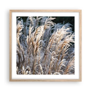 Poster in einem Rahmen aus heller Eiche - Gekleidet mit Frost - 50x50 cm