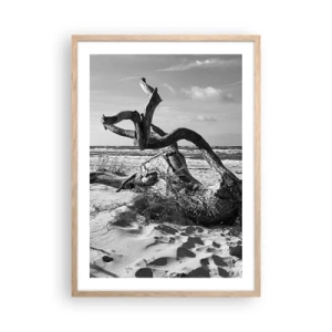 Poster in einem Rahmen aus heller Eiche - Meeresskulptur - 50x70 cm