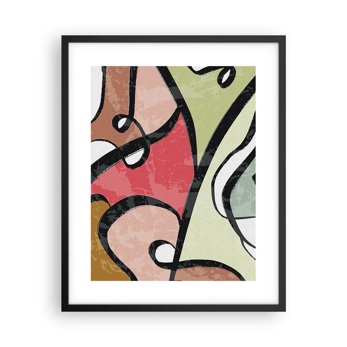 Poster in einem schwarzem Rahmen - Pirouetten unter Farben - 40x50 cm