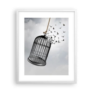 Poster in einem weißen Rahmen - Glaube ... Hoffnung ... Freiheit! - 40x50 cm