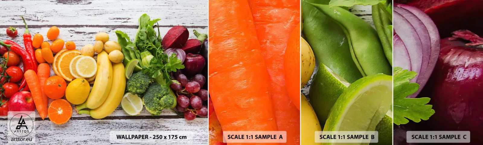 Fototapetenmuster Standard Eco - Es ist nicht genug? - Gastronomie, Obst, Gemüse - 100x30 cm