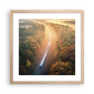 Poster in einem Rahmen aus heller Eiche - Herbstreise - 40x40 cm