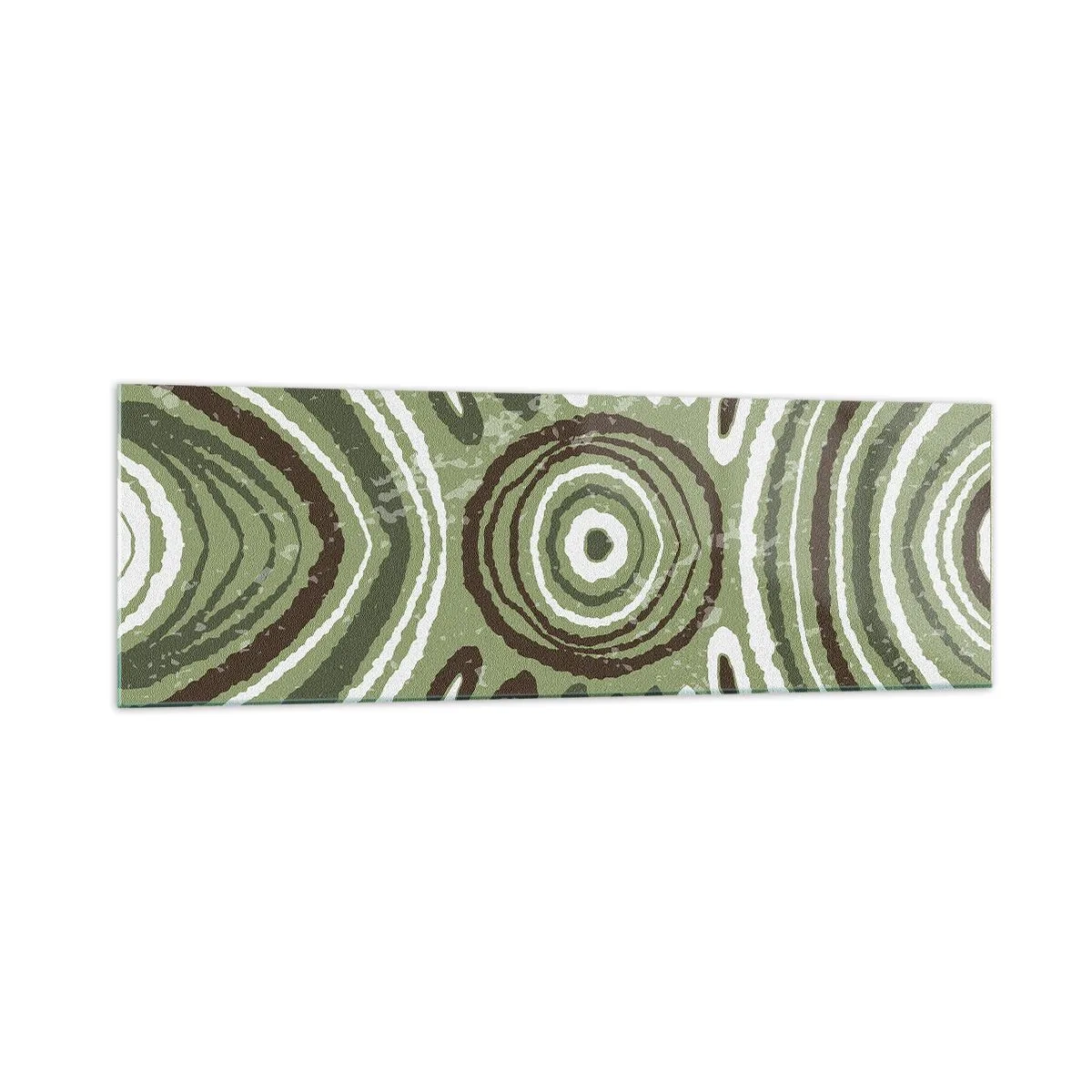Glasbild - Bild auf glas - Abstrakte Muster in Grün- und Brauntönen - 160x50cm - Explosion von Emotionen - Moderne Wanddekoration für Wohnzimmer und Schlafzimmer ARTTOR